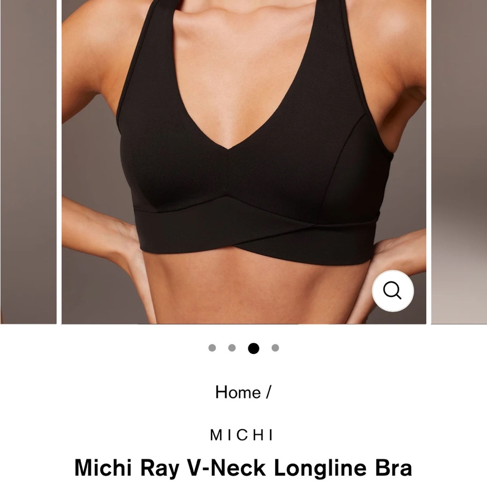 MICHI NY ray v-neck longline bra ivory size large - Picture 4 of 5